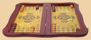 Шахматы, нарды, шашки Орнамент (тёмная рамка, филигранные, большие)