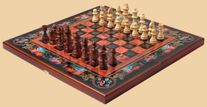 Шахматы, нарды, шашки Жостовские Цветы