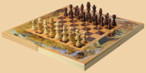 Шахматы, нарды, шашки Сафари (большие)