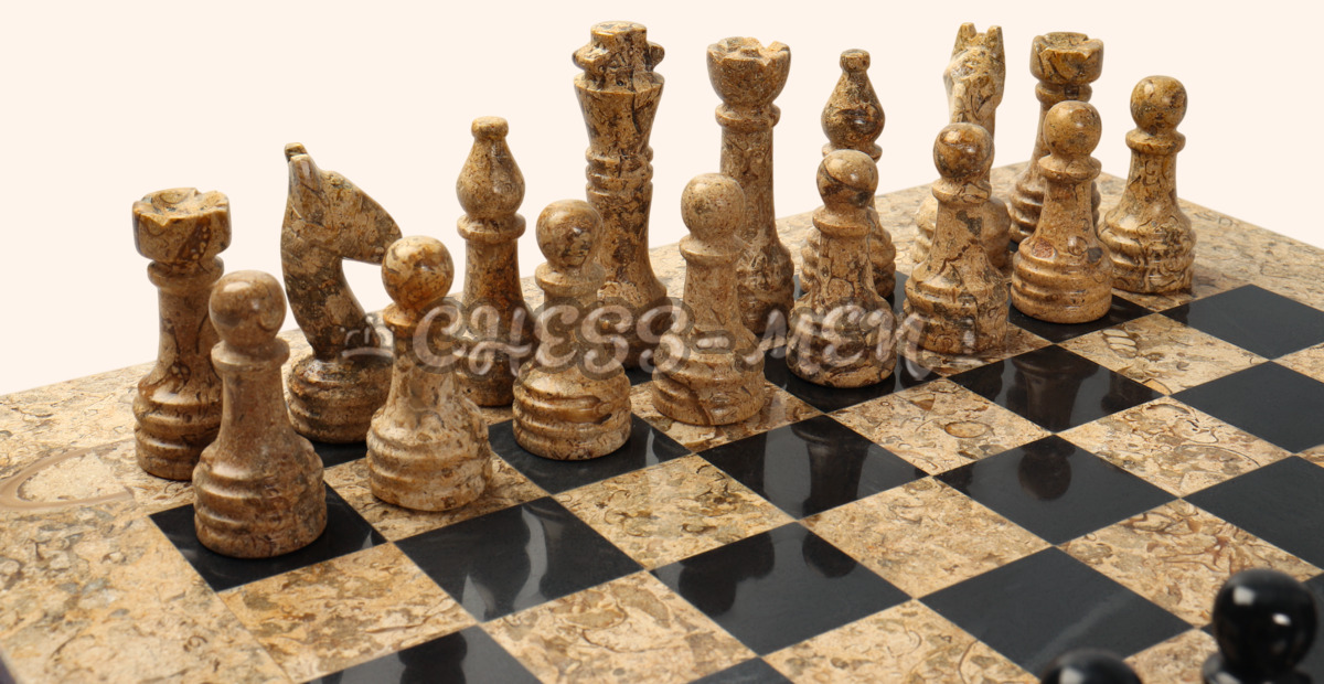 Шахматы Морана (чёрная яшма, 38 на 38 см)