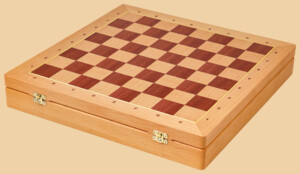 Шахматная доска в форме ларца Буковый Модерн (бархатный ложемент, клетка 4,5 см)