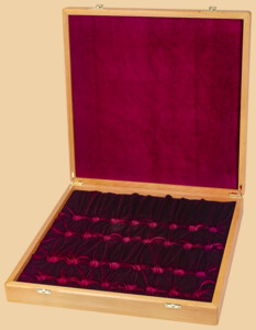 Шахматная доска в форме ларца Буковый Модерн (бархатный ложемент, клетка 4,5 см)