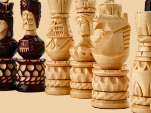 Шахматы Багратион (американский орех, клетка 5 см)