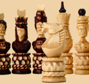 Шахматы Багратион (американский орех, клетка 5 см)