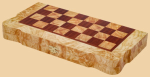 Шахматы Барокко (берёзовый кап, малые, 18,5 на 37 см)