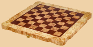 Шахматы Барокко (берёзовый кап, малые, 18,5 на 37 см)