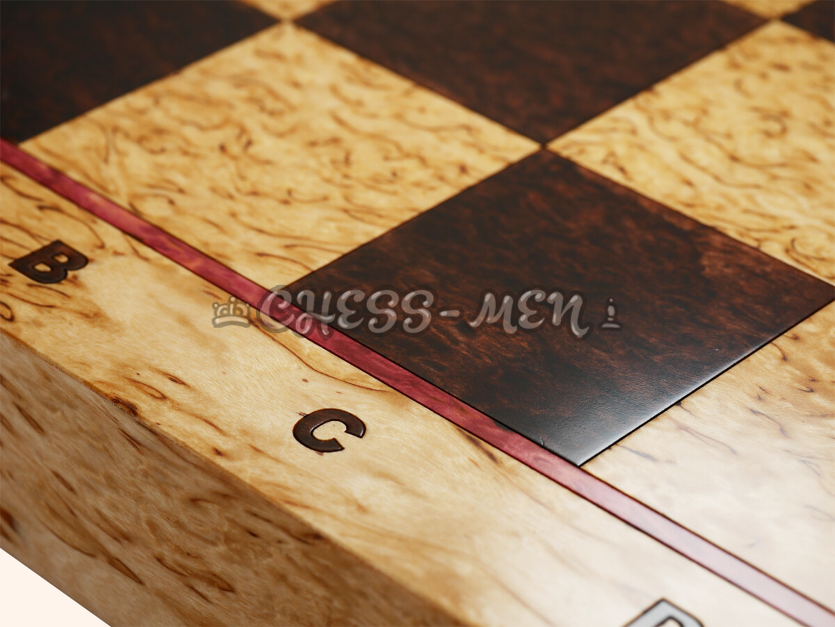 Шахматная доска складная Карельская берёза (клетка 4,5 см)