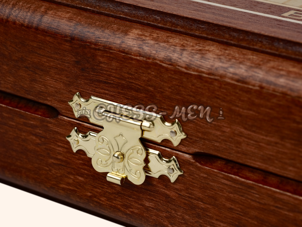 Шахматная доска складная Турнирная(махагон и ясень, клетка 4,5 см)