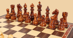 Шахматный фигуры Берёзовый кап (коричневые, большие)