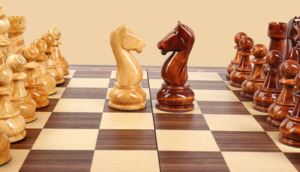 Шахматный фигуры Берёзовый кап (коричневые, большие)