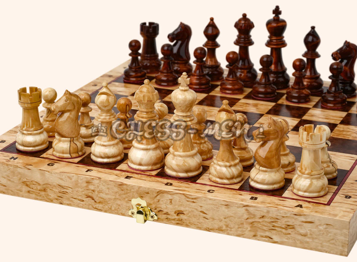 Шахматы Примавера малые (карельская берёза, берёовый кап)
