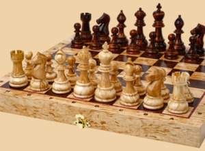 Шахматы Примавера малые (карельская берёза, берёовый кап)