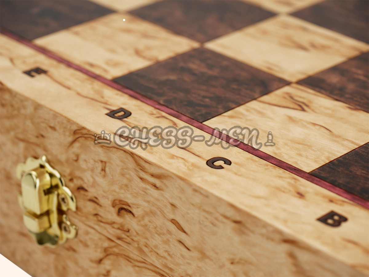 Шахматы Примавера малые (карельская берёза, берёовый кап)