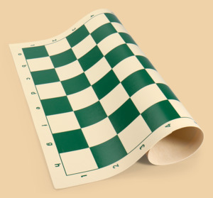 Шахматная доска Виниловая зелёная (43 на 43 см)