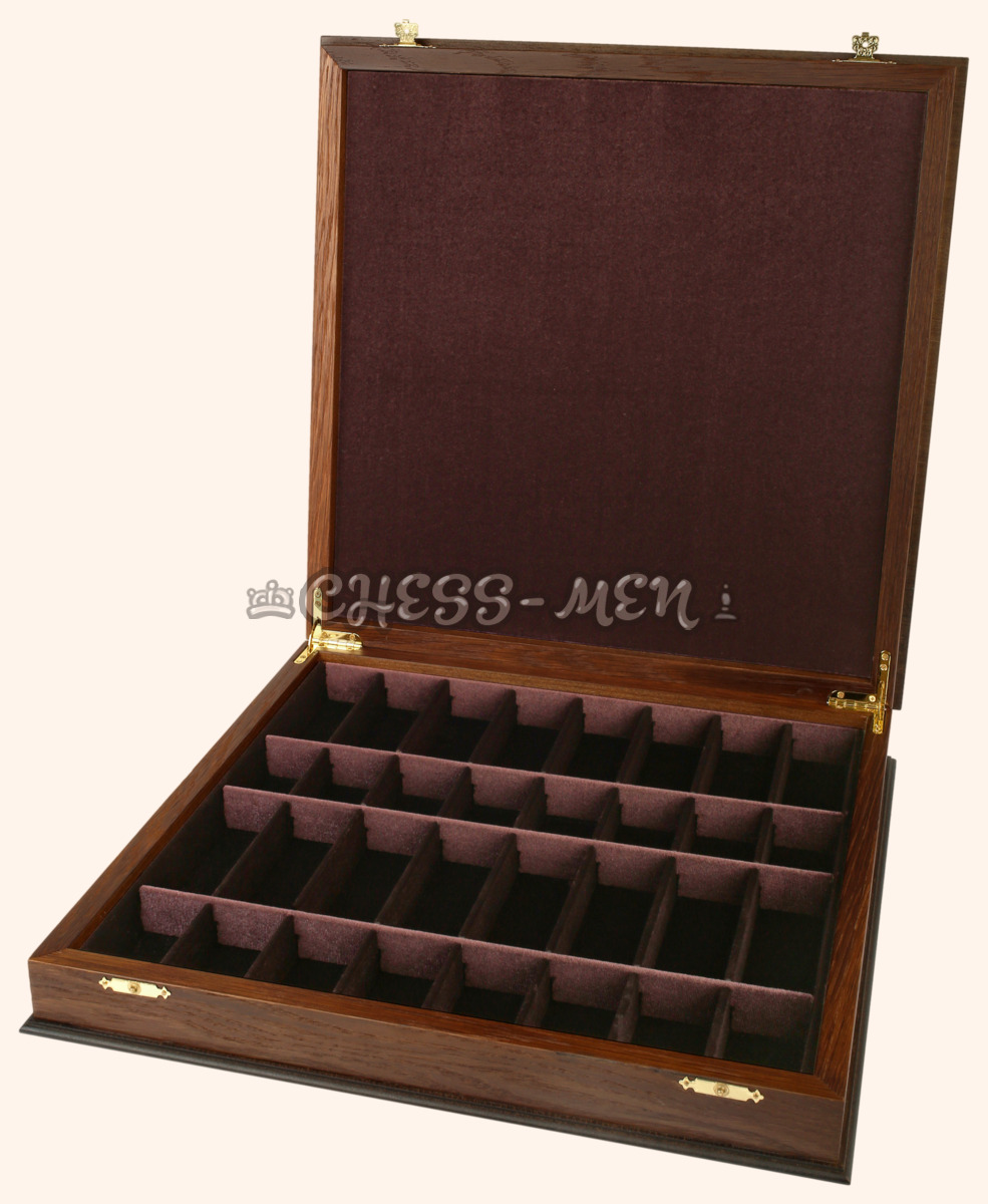 Шахматная доска в форме ларца Турнирная (дуб антик и ясень, клетка 4,5 см)