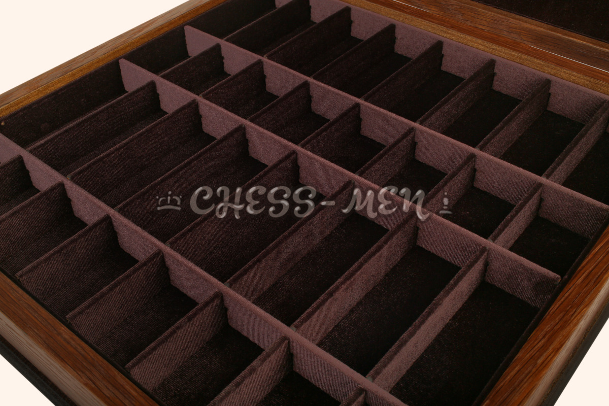 Шахматная доска в форме ларца Турнирная (дуб антик и ясень, клетка 4,5 см)