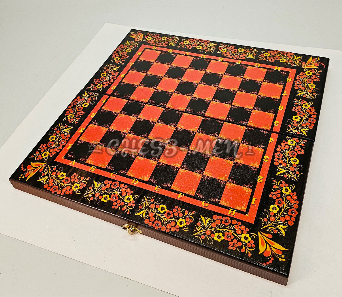 Шахматная доска складная Хохлома (клетка 3,5 см)