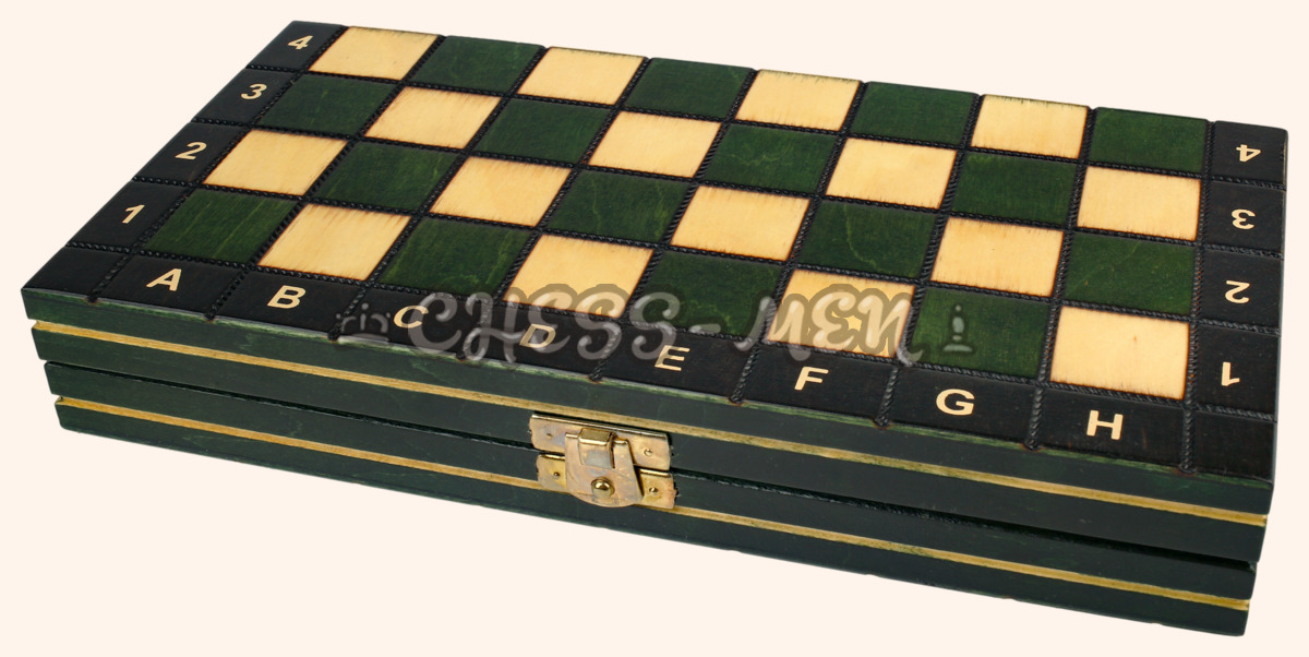 Шахматы Вояж (магнитные, зелёные)