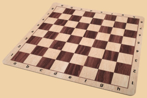 Шахматная доска Винил VIP (дерево орех, размер 51 на 51 см)