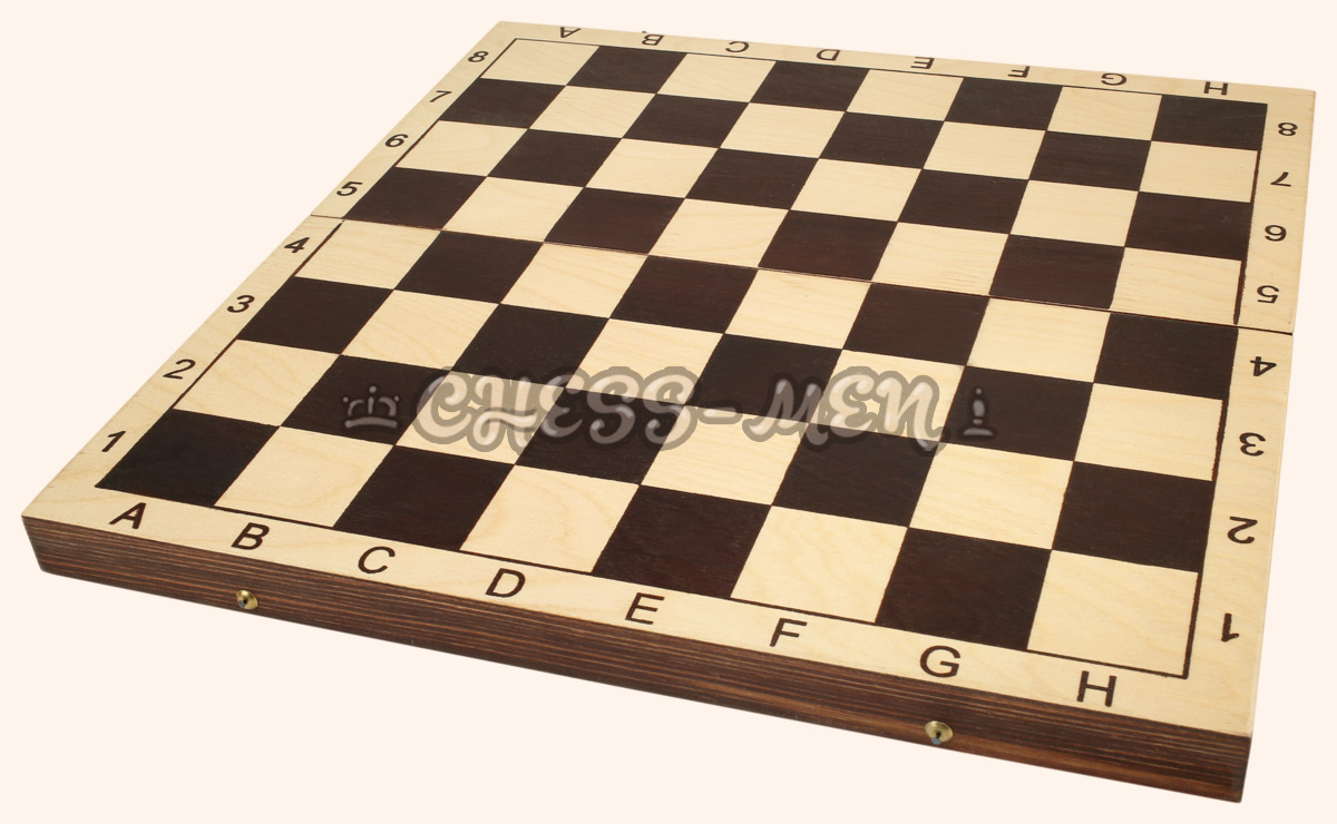 Шахматы Гроссмейстерские (чёрный цвет клеток, тонированная кромка, фигуры с утяжелителем)